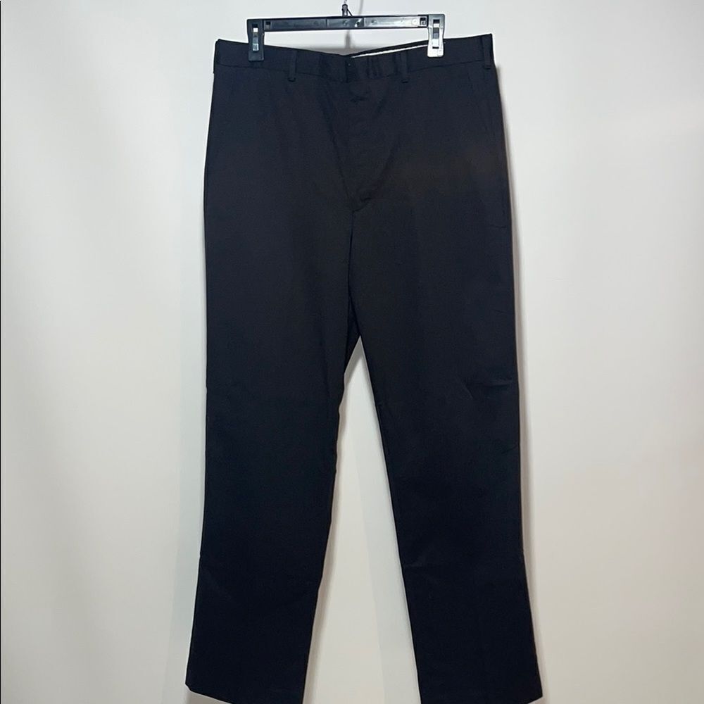 Black Dress Pants with Straight Leg and Smooth Fabric